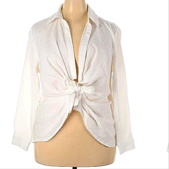 Eloquii Tie front blouse - Picture 1 of 2